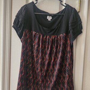 Worthington Woman Black & Red business blouse size 1X